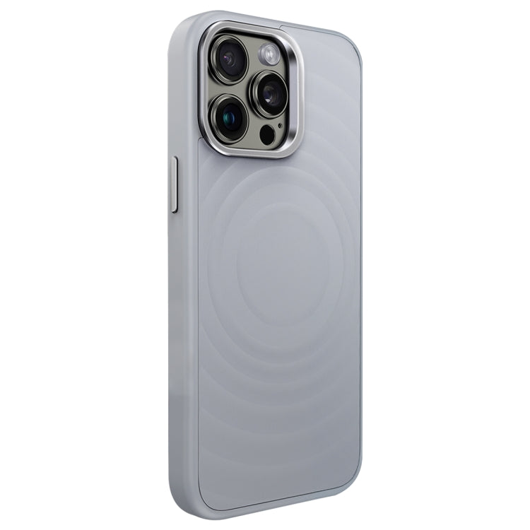 For iPhone 13 Pro Wave Texture Liquid Silicone Titanium MagSafe Phone Case