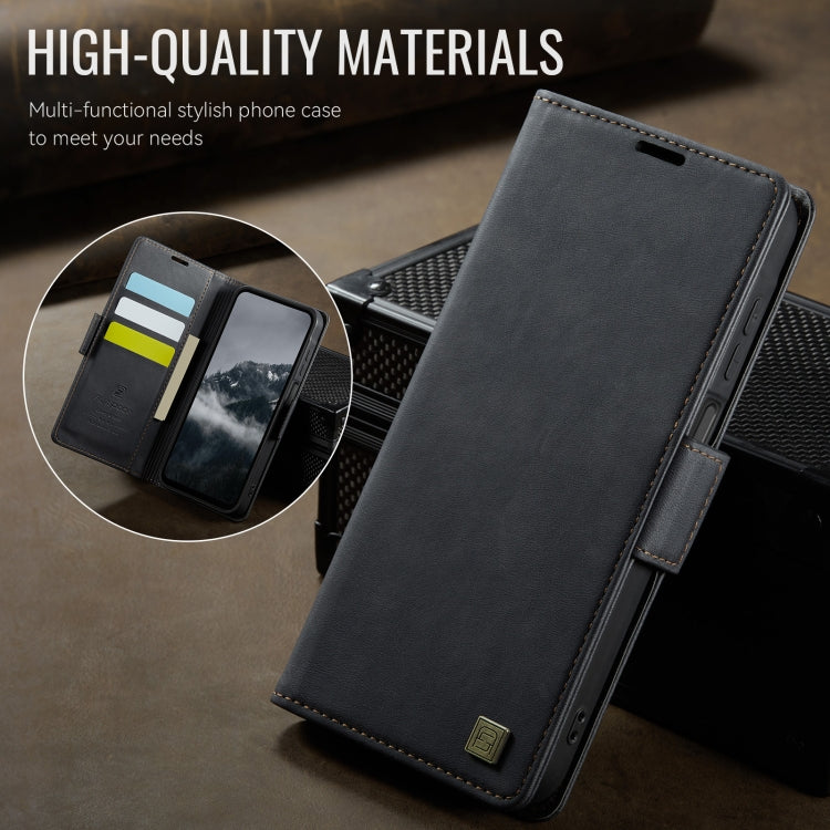 For Samsung Galaxy A14 4G / 5G AutSpace A11 Side Buckle MagSafe Magnetic RFID Phone Leather Case