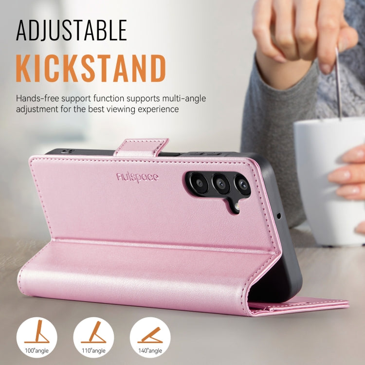For Samsung Galaxy A15 4G / 5G AutSpace A11 Side Buckle MagSafe Magnetic RFID Phone Leather Case