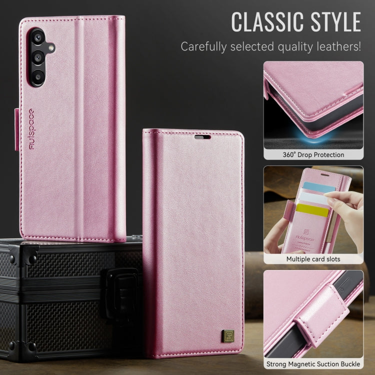 For Samsung Galaxy A16 5G AutSpace A11 Side Buckle MagSafe Magnetic RFID Phone Leather Case