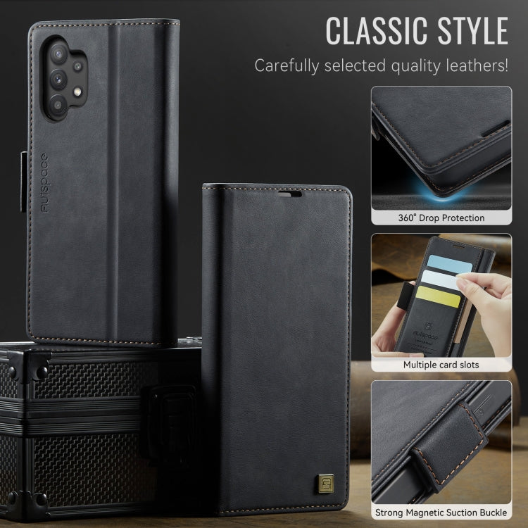 For Samsung Galaxy A32 5G AutSpace A11 Side Buckle MagSafe Magnetic RFID Phone Leather Case