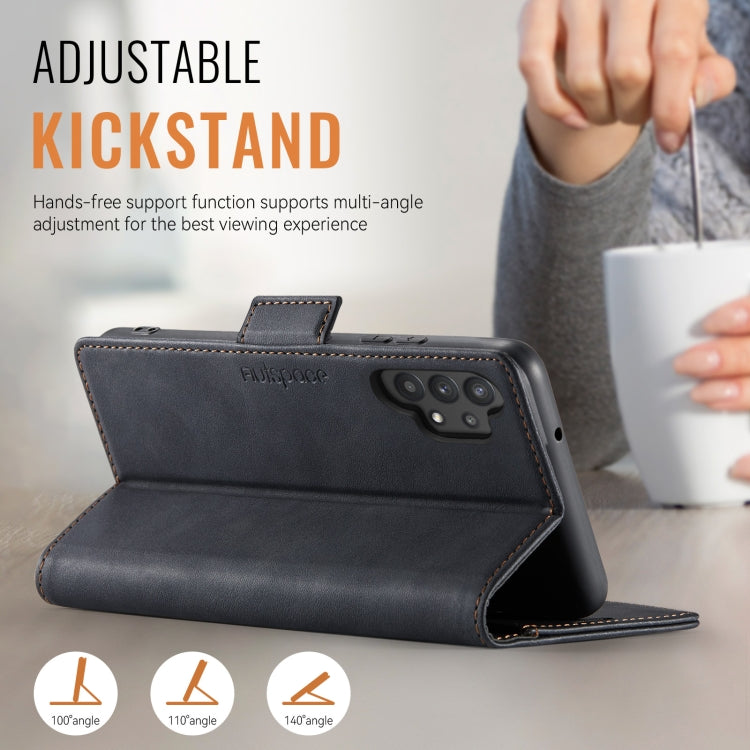 For Samsung Galaxy A32 5G AutSpace A11 Side Buckle MagSafe Magnetic RFID Phone Leather Case