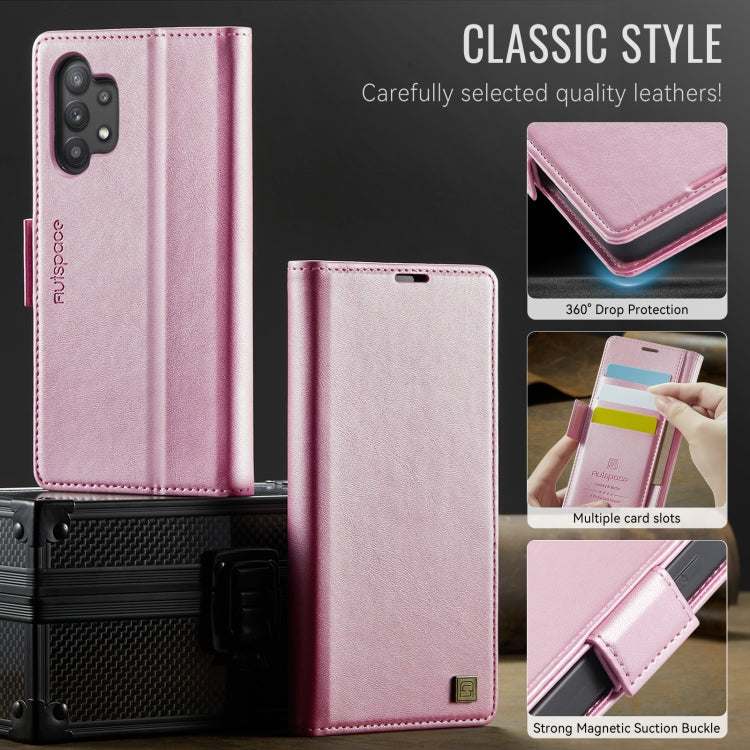 For Samsung Galaxy A32 5G AutSpace A11 Side Buckle MagSafe Magnetic RFID Phone Leather Case
