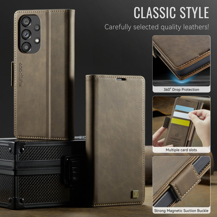 For Samsung Galaxy A53 5G AutSpace A11 Side Buckle MagSafe Magnetic RFID Phone Leather Case