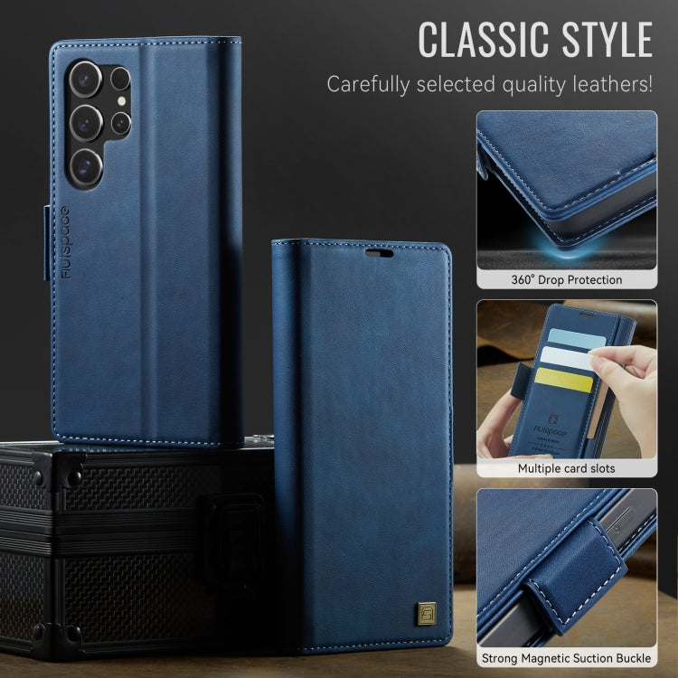For Samsung Galaxy S21 Ultra 5G AutSpace A11 Side Buckle MagSafe Magnetic RFID Phone Leather Case