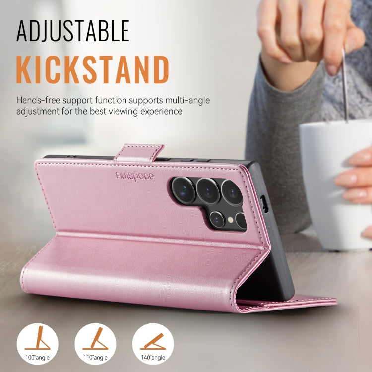 For Samsung Galaxy S21 Ultra 5G AutSpace A11 Side Buckle MagSafe Magnetic RFID Phone Leather Case