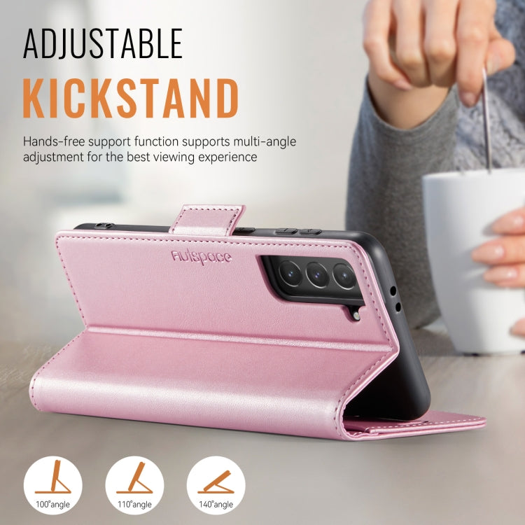 For Samsung Galaxy S21+ 5G AutSpace A11 Side Buckle MagSafe Magnetic RFID Phone Leather Case