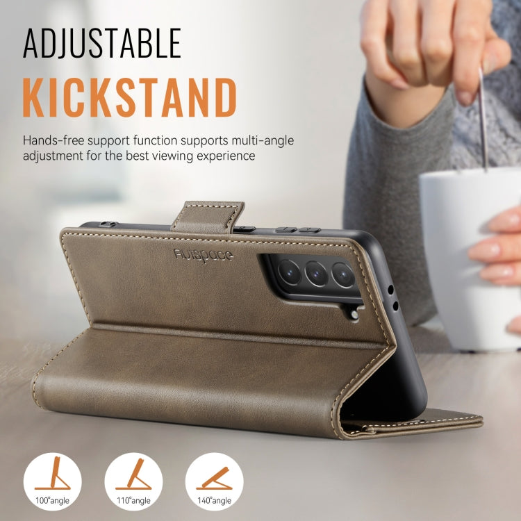 For Samsung Galaxy S21+ 5G AutSpace A11 Side Buckle MagSafe Magnetic RFID Phone Leather Case