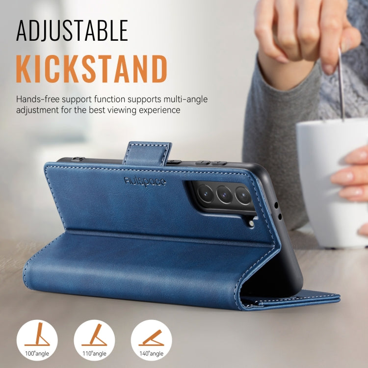For Samsung Galaxy S21 FE 5G AutSpace A11 Side Buckle MagSafe Magnetic RFID Phone Leather Case