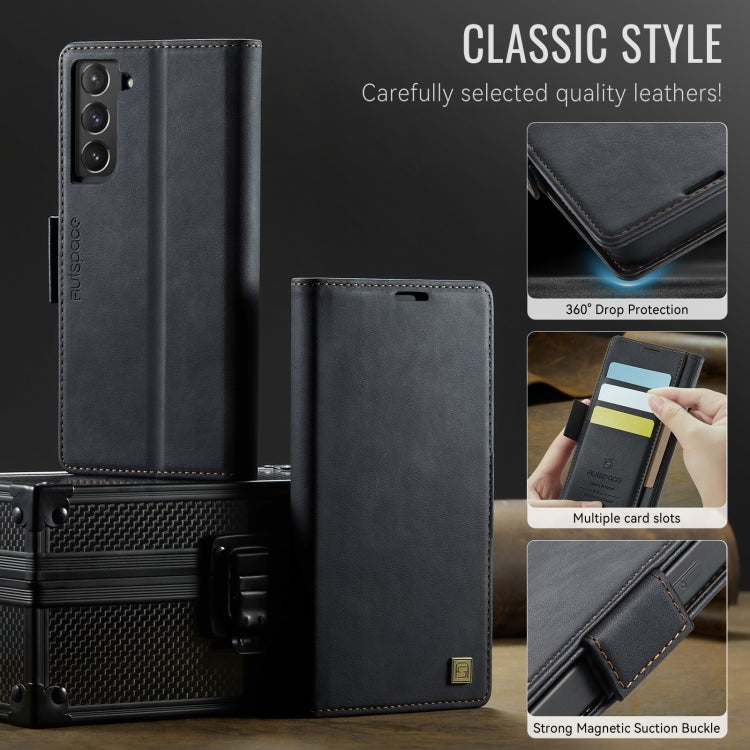For Samsung Galaxy S22+ 5G AutSpace A11 Side Buckle MagSafe Magnetic RFID Phone Leather Case