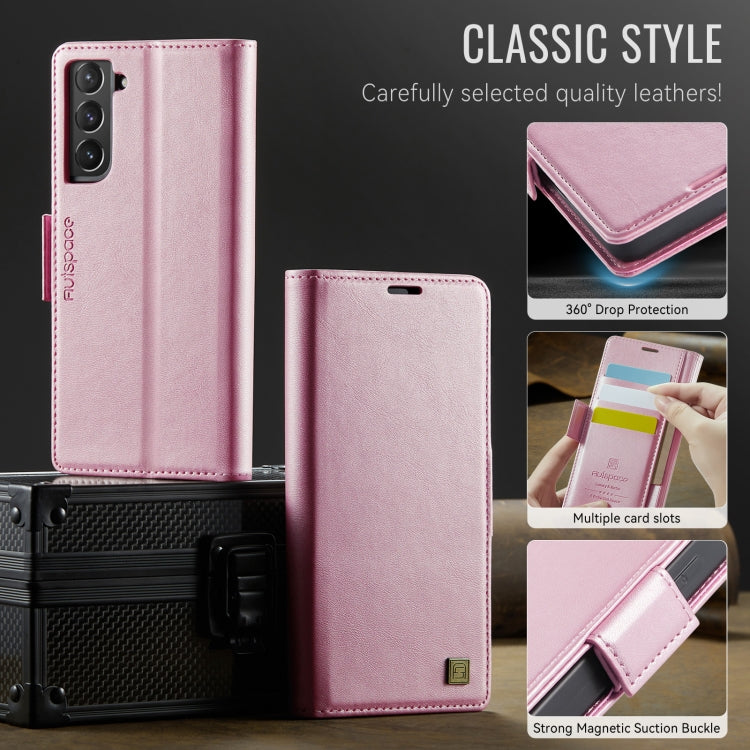 For Samsung Galaxy S22+ 5G AutSpace A11 Side Buckle MagSafe Magnetic RFID Phone Leather Case