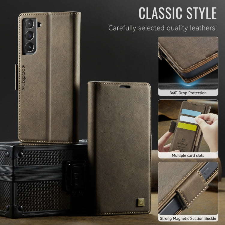 For Samsung Galaxy S22+ 5G AutSpace A11 Side Buckle MagSafe Magnetic RFID Phone Leather Case