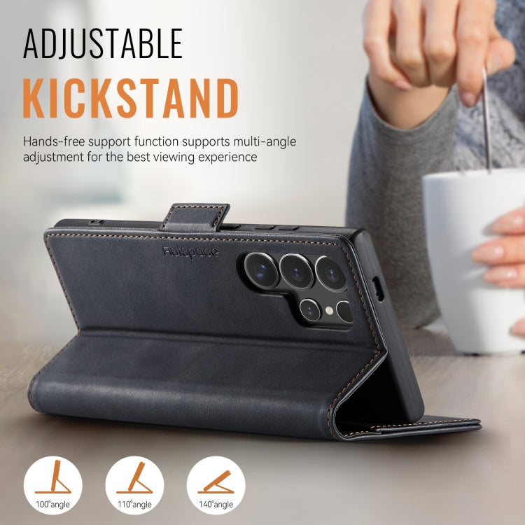 For Samsung Galaxy S23 Ultra 5G AutSpace A11 Side Buckle MagSafe Magnetic RFID Phone Leather Case
