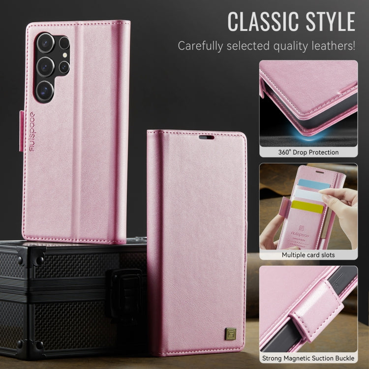 For Samsung Galaxy S24 Ultra 5G AutSpace A11 Side Buckle MagSafe Magnetic RFID Phone Leather Case