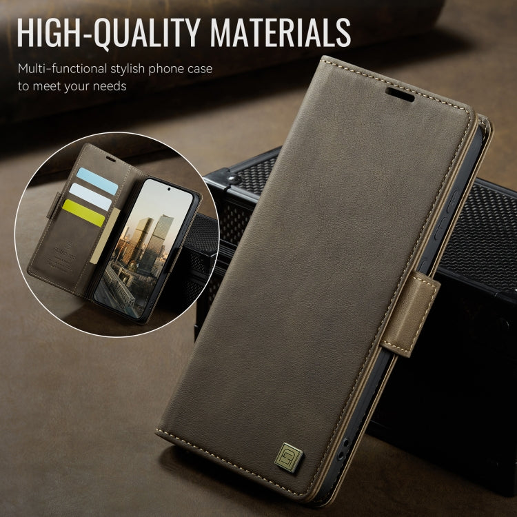 For Samsung Galaxy S23 5G AutSpace A11 Side Buckle MagSafe Magnetic RFID Phone Leather Case