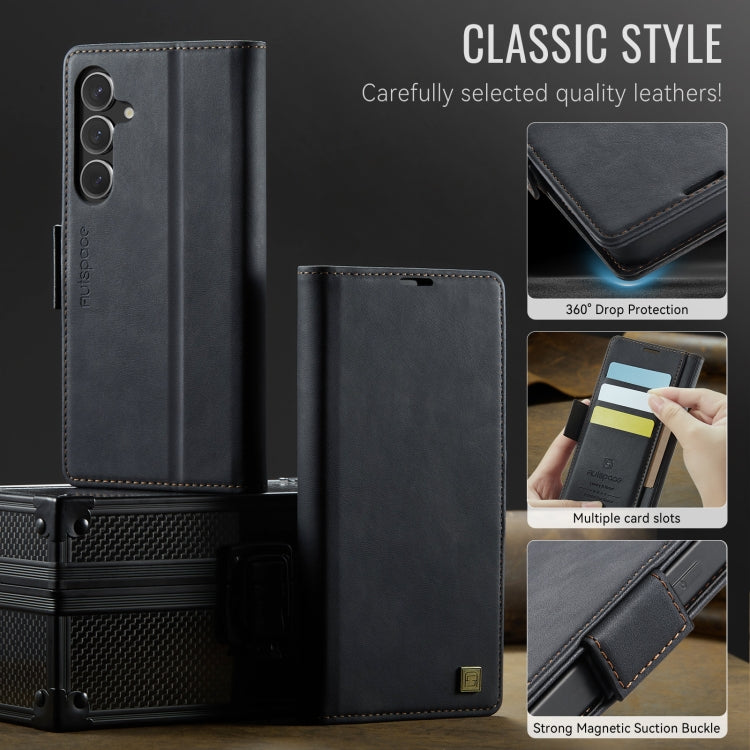 For Samsung Galaxy S24 5G AutSpace A11 Side Buckle MagSafe Magnetic RFID Phone Leather Case