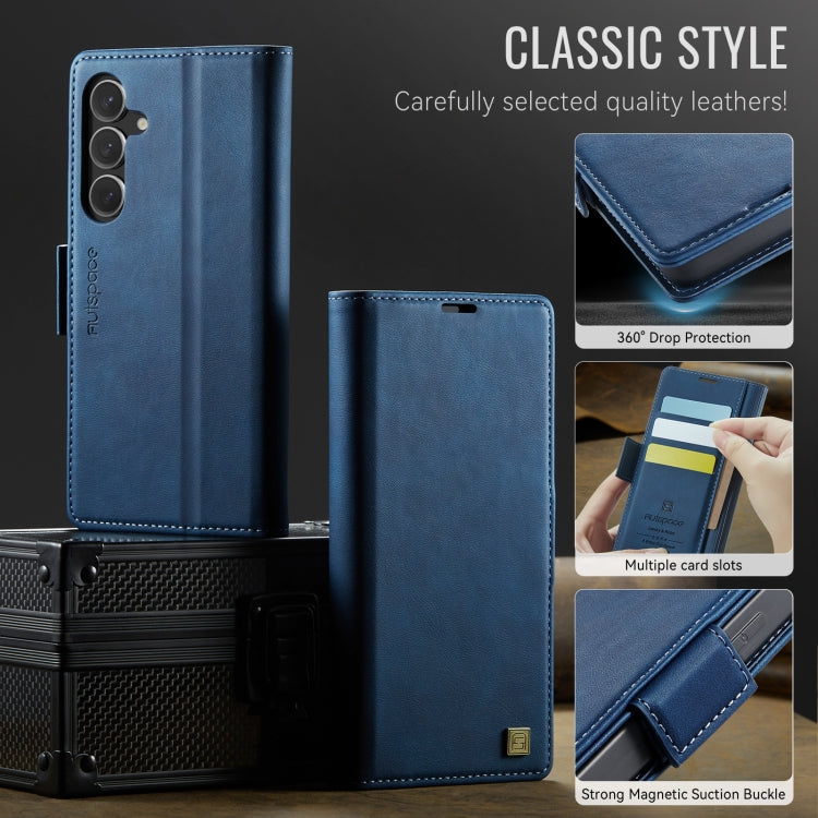 For Samsung Galaxy S24 5G AutSpace A11 Side Buckle MagSafe Magnetic RFID Phone Leather Case