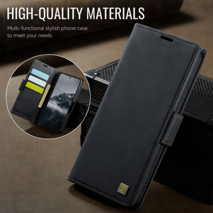 For Samsung Galaxy S25 5G AutSpace A11 Side Buckle MagSafe Magnetic RFID Phone Leather Case