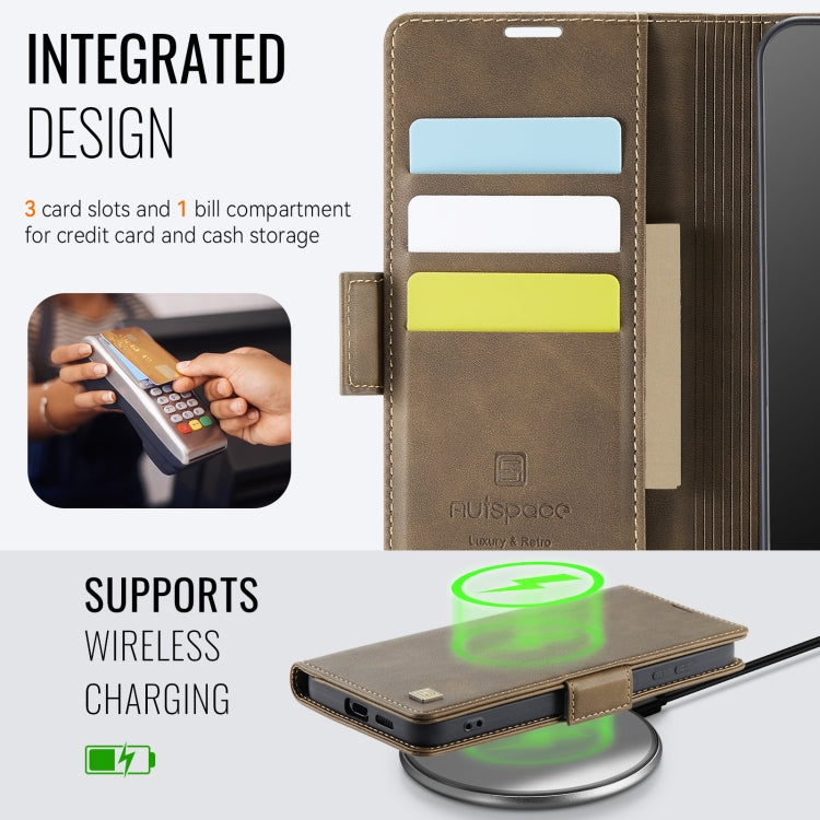 For Samsung Galaxy S23 FE 5G AutSpace A11 Side Buckle MagSafe Magnetic RFID Phone Leather Case