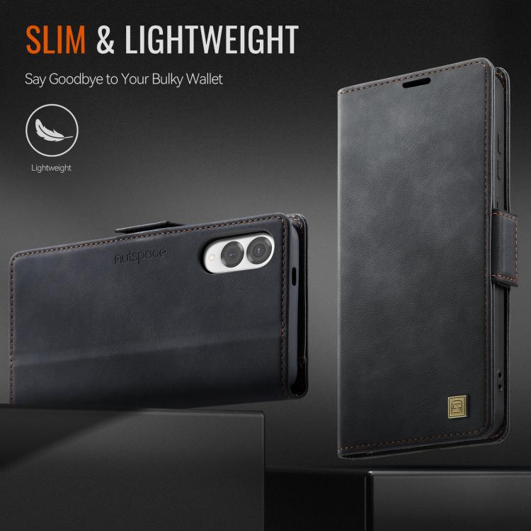For Samsung Galaxy S25 Edge 5G AutSpace A11 Side Buckle MagSafe Magnetic RFID Phone Leather Case