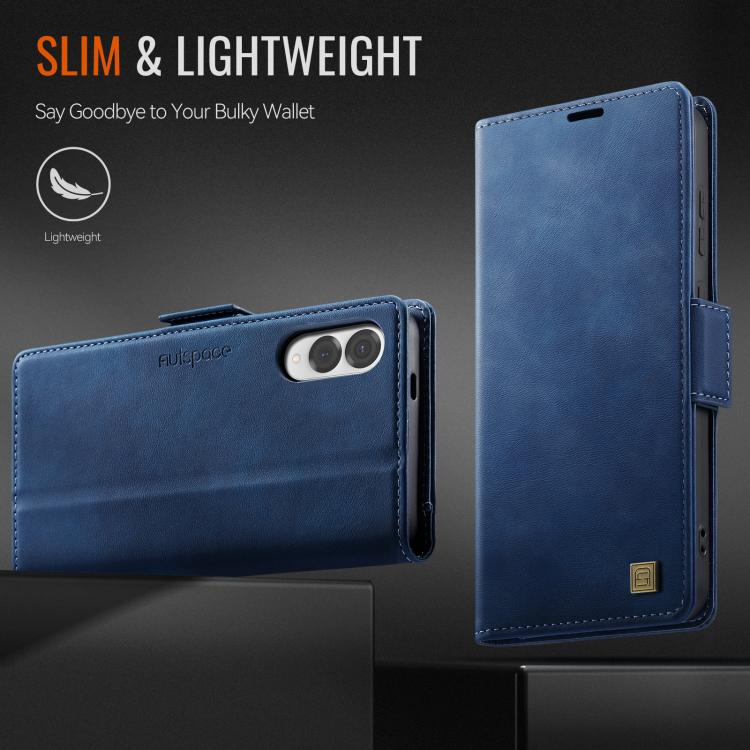 For Samsung Galaxy S25 Edge 5G AutSpace A11 Side Buckle MagSafe Magnetic RFID Phone Leather Case
