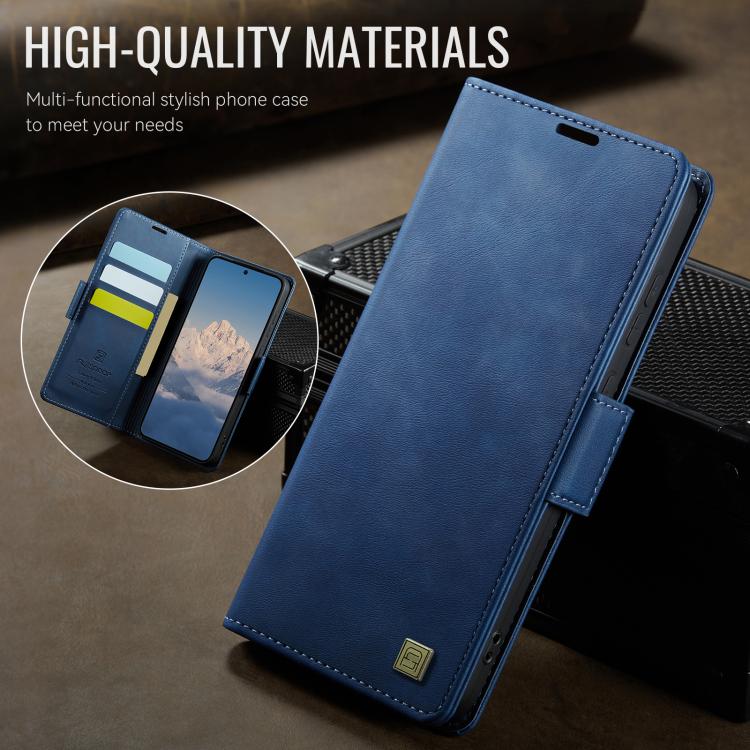 For Samsung Galaxy S25 Edge 5G AutSpace A11 Side Buckle MagSafe Magnetic RFID Phone Leather Case