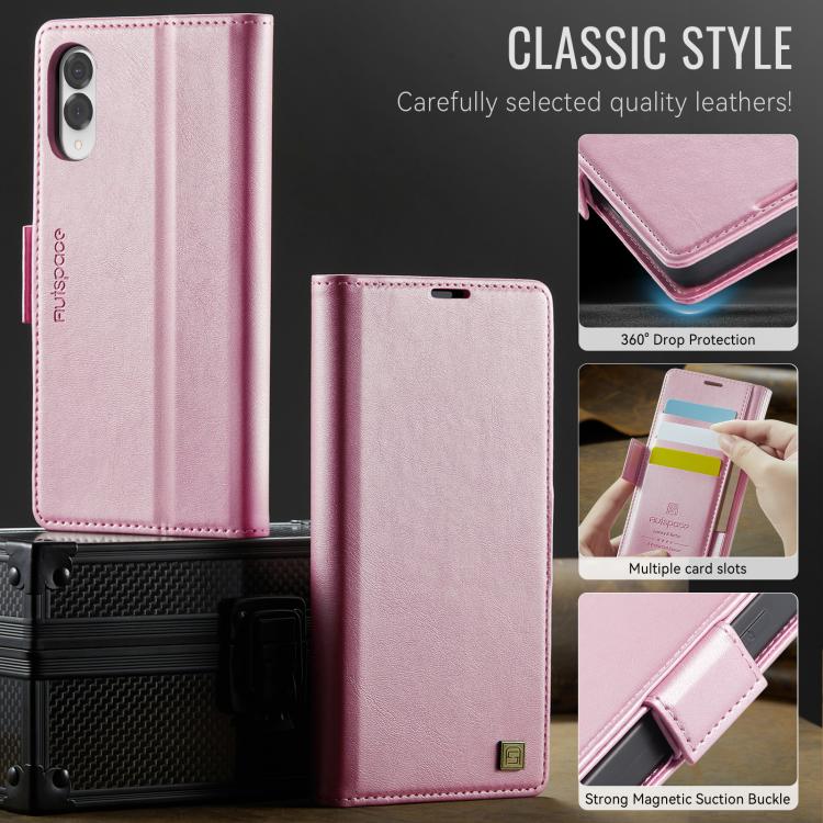 For Samsung Galaxy S25 Edge 5G AutSpace A11 Side Buckle MagSafe Magnetic RFID Phone Leather Case