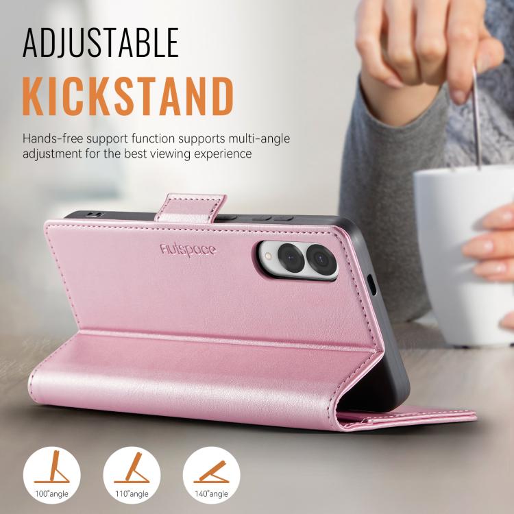 For Samsung Galaxy S25 Edge 5G AutSpace A11 Side Buckle MagSafe Magnetic RFID Phone Leather Case