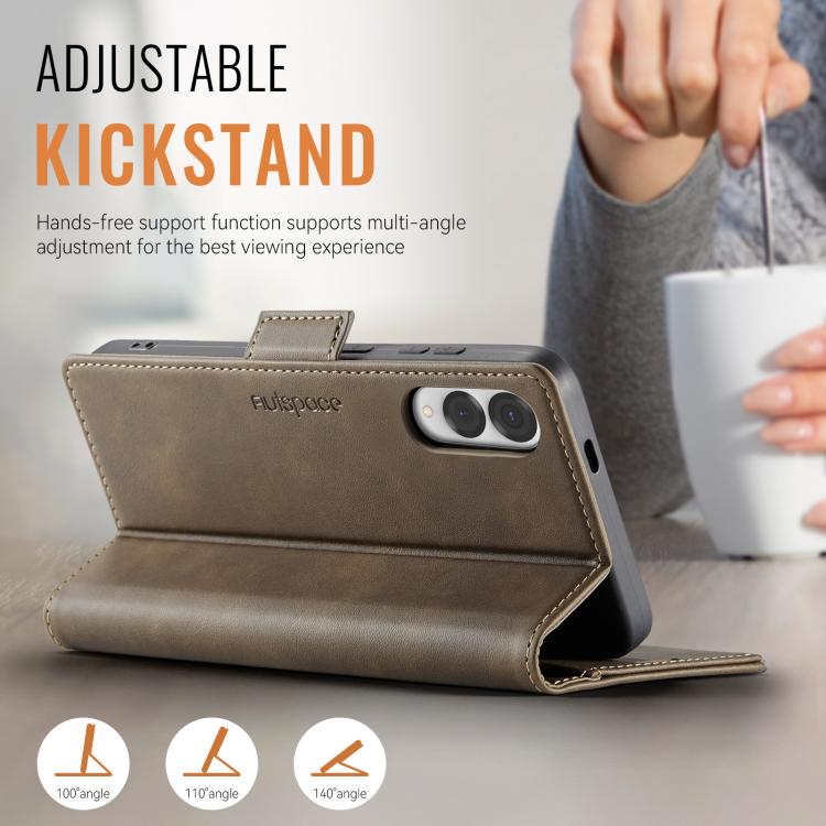 For Samsung Galaxy S25 Edge 5G AutSpace A11 Side Buckle MagSafe Magnetic RFID Phone Leather Case