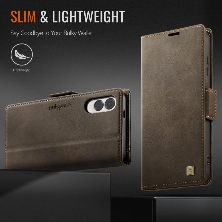 For Samsung Galaxy S25 Edge 5G AutSpace A11 Side Buckle MagSafe Magnetic RFID Phone Leather Case