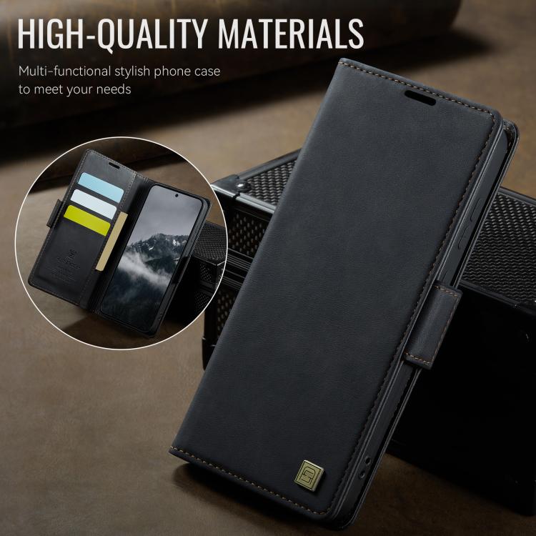 For Samsung Galaxy S25 FE 5G AutSpace A11 Side Buckle MagSafe Magnetic RFID Phone Leather Case