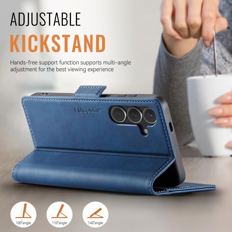 For Samsung Galaxy S25 FE 5G AutSpace A11 Side Buckle MagSafe Magnetic RFID Phone Leather Case
