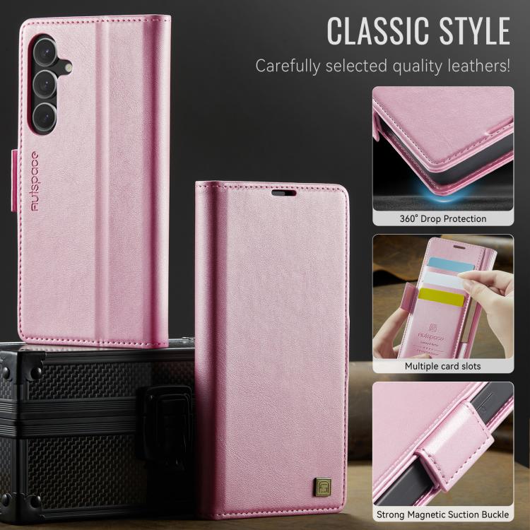 For Samsung Galaxy S25 FE 5G AutSpace A11 Side Buckle MagSafe Magnetic RFID Phone Leather Case