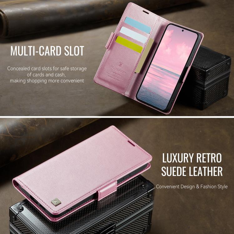 For Samsung Galaxy S25 FE 5G AutSpace A11 Side Buckle MagSafe Magnetic RFID Phone Leather Case