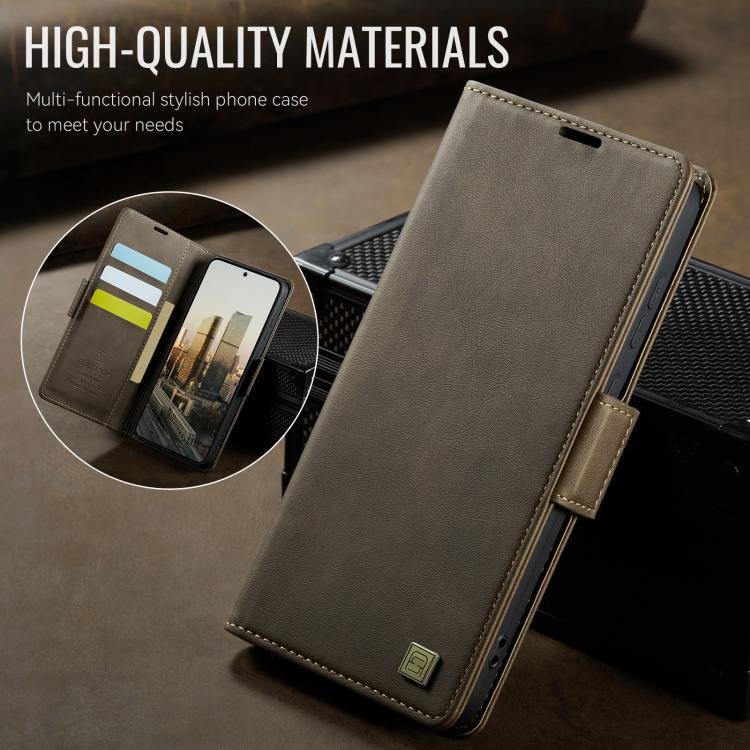 For Samsung Galaxy S26+ 5G AutSpace A11 Side Buckle MagSafe Magnetic RFID Phone Leather Case