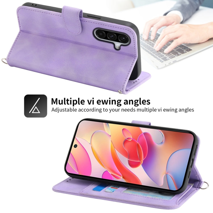 For Samsung Galaxy A36 Skin Feel Flowers Embossed Wallet Leather Phone Case