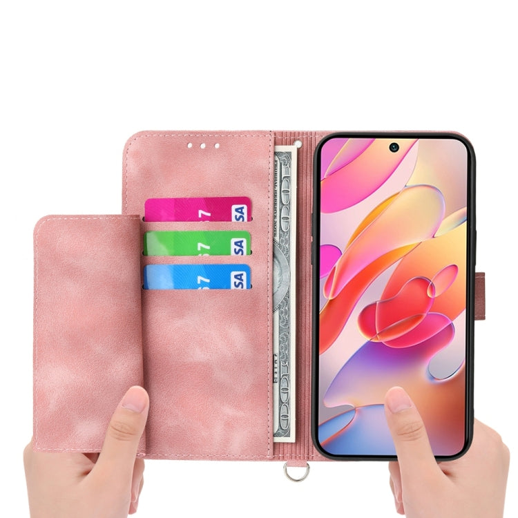 For Samsung Galaxy A36 Skin Feel Flowers Embossed Wallet Leather Phone Case