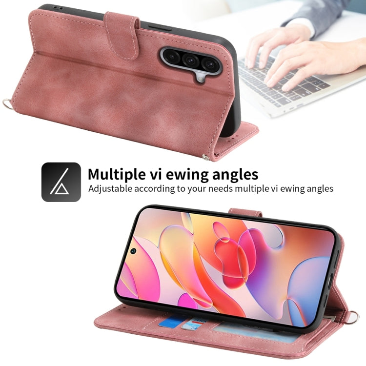 For Samsung Galaxy A36 Skin Feel Flowers Embossed Wallet Leather Phone Case
