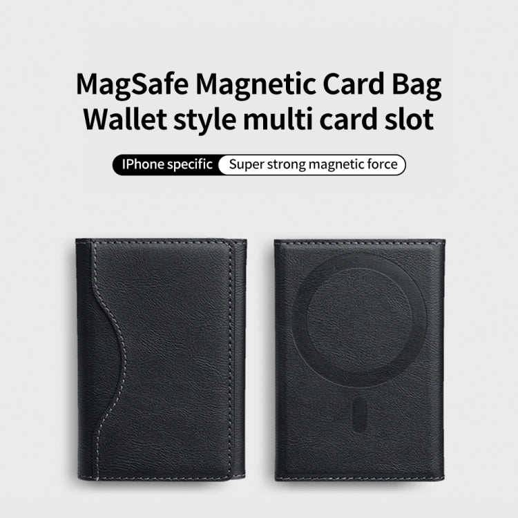 Tri-fold Wallet Phone Holder MagSafe Leather Card Bag