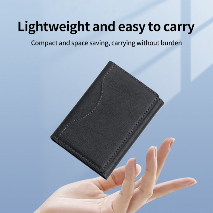 Tri-fold Wallet Phone Holder MagSafe Leather Card Bag