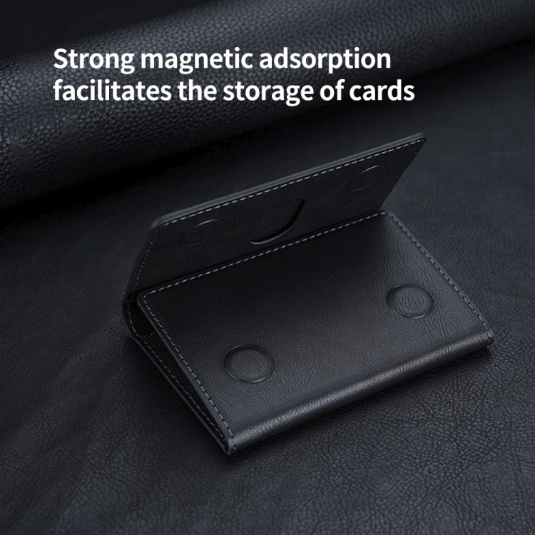 Tri-fold Wallet Phone Holder MagSafe Leather Card Bag