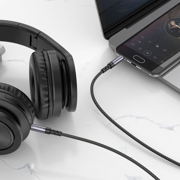 Borofone BL24 3.5mm Graceful AUX Audio Cable, Length:1m - Gray