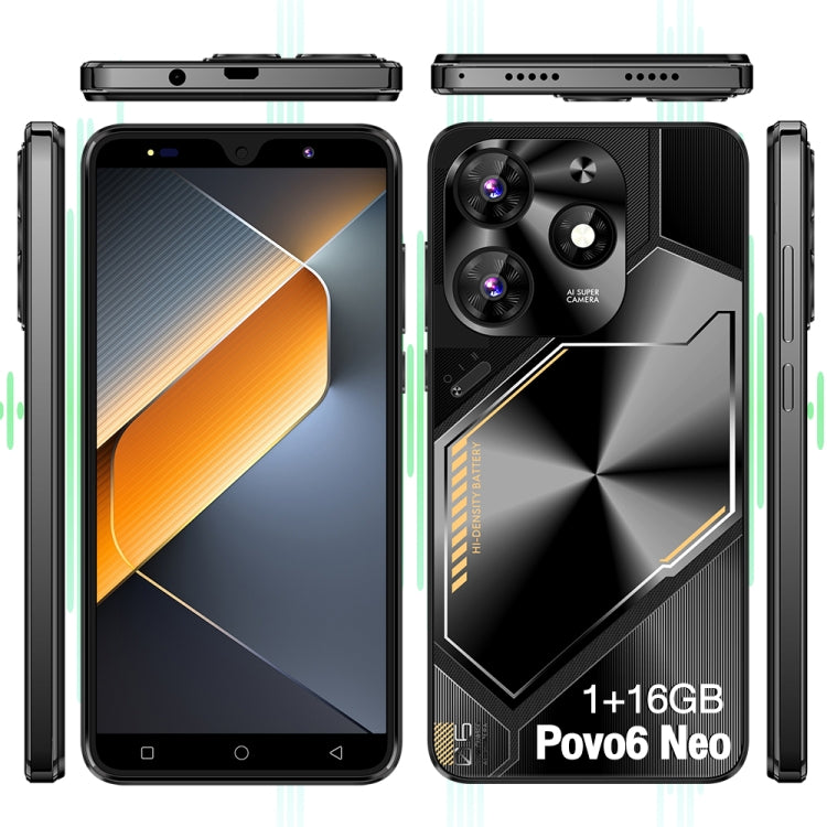 Povo6 Neo / DP29, 1GB+16GB, Face Identification, 5.0 inch Android 8.1 MTK6580M Quad Core, Network: 3G, Dual SIM, Plug:US Plug
