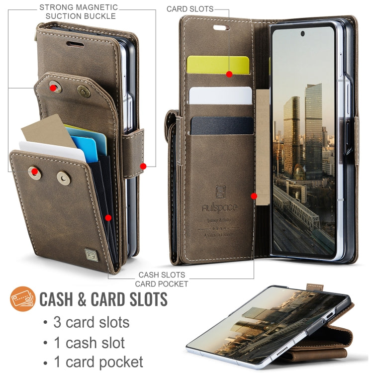For Samsung Galaxy Z Fold6 5G AutSpace A23 Organ Card Bag Magnetic RFID PU Phone Case