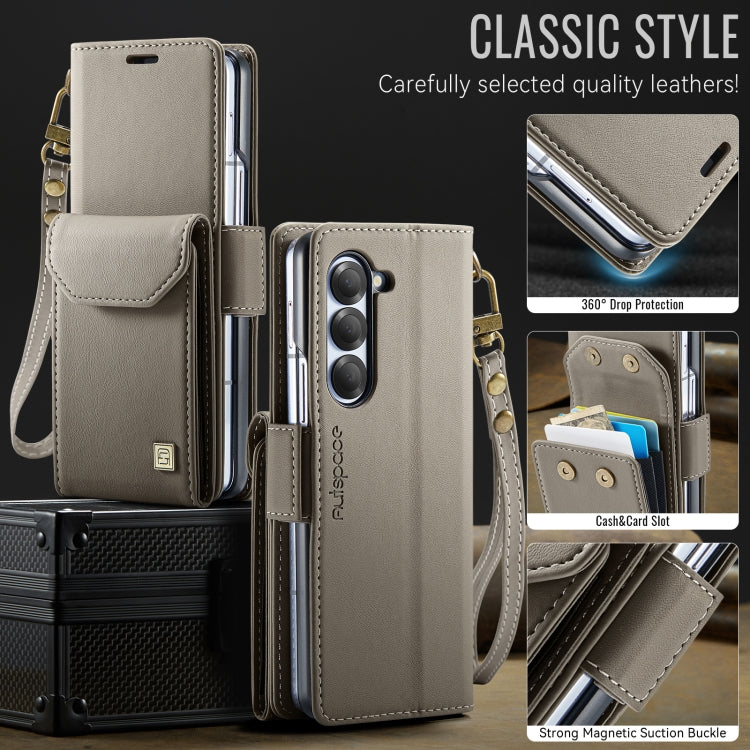 For Samsung Galaxy Z Fold6 5G AutSpace A23 Organ Card Bag Magnetic RFID PU Phone Case