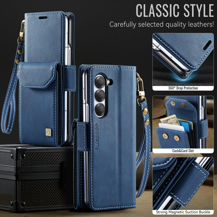For Samsung Galaxy Z Fold5 5G AutSpace A23 Organ Card Bag Magnetic RFID PU Phone Case