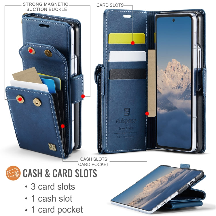 For Samsung Galaxy Z Fold5 5G AutSpace A23 Organ Card Bag Magnetic RFID PU Phone Case