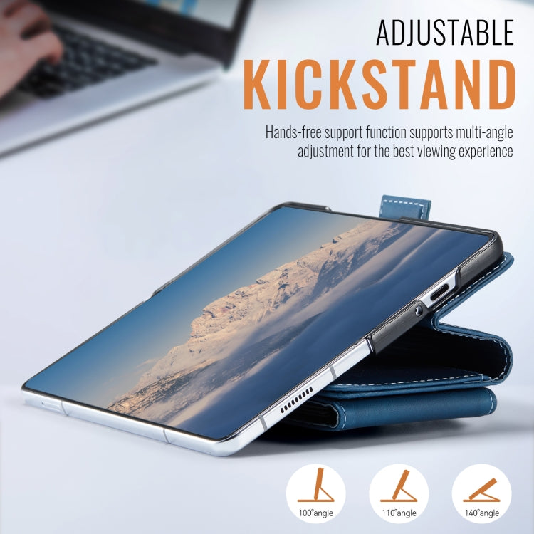 For Samsung Galaxy Z Fold5 5G AutSpace A23 Organ Card Bag Magnetic RFID PU Phone Case