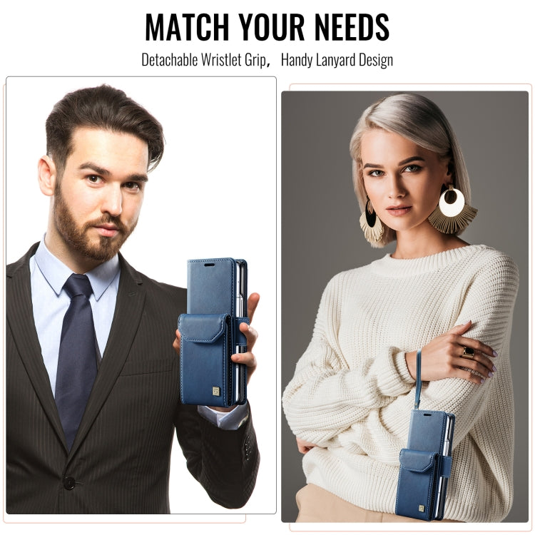 For Samsung Galaxy Z Fold5 5G AutSpace A23 Organ Card Bag Magnetic RFID PU Phone Case