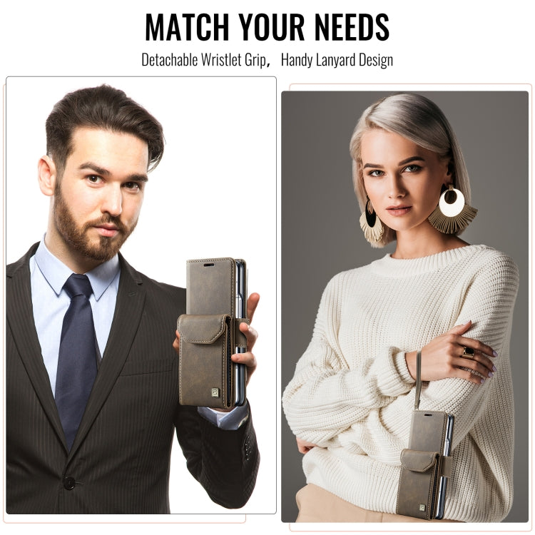 For Samsung Galaxy Z Fold5 5G AutSpace A23 Organ Card Bag Magnetic RFID PU Phone Case